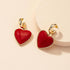 Elevate Your Style: Hatmeo's Red Heart Drop Glaze Earrings