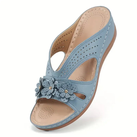 Hatmeo Women's Sandals with Floral Decoration and Arch Support